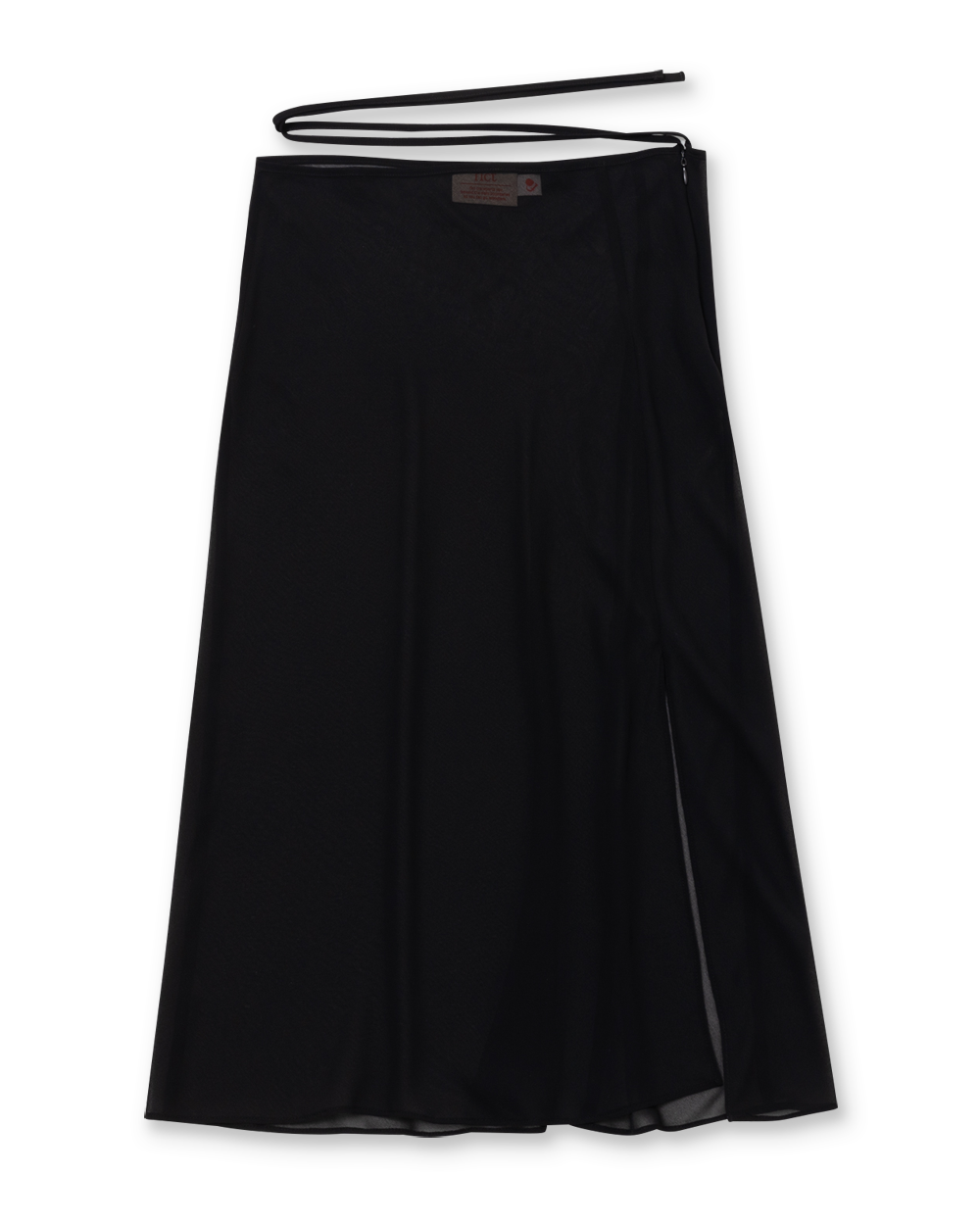 See through layered skirt_Black